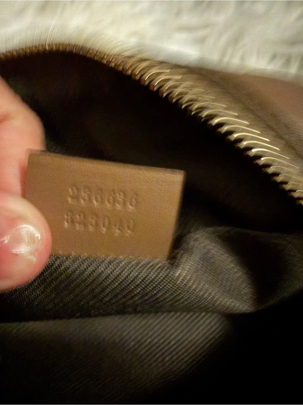 Gucci Beige GG Canvas Cosmetic Pouch with Pink and Brown Center Stripe